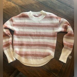 Kohl's SO Good for Life White, Pink & Rust Stripe Sweater ~ Medium ~ Juniors